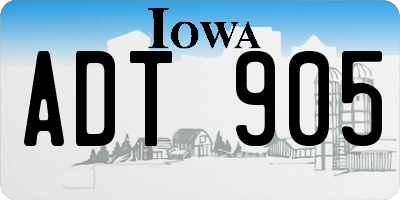 IA license plate ADT905