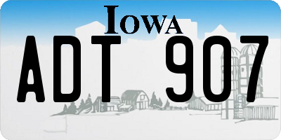 IA license plate ADT907