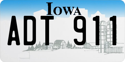 IA license plate ADT911