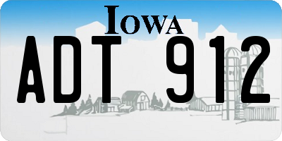 IA license plate ADT912