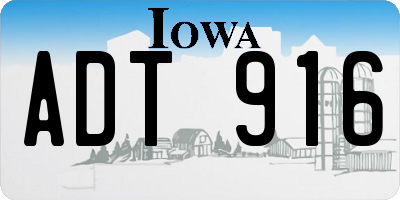 IA license plate ADT916