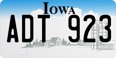 IA license plate ADT923