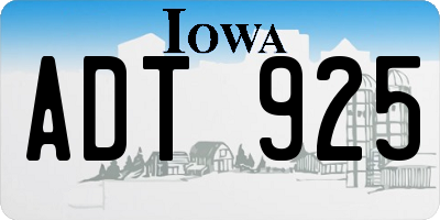 IA license plate ADT925