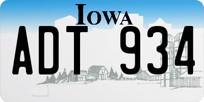IA license plate ADT934