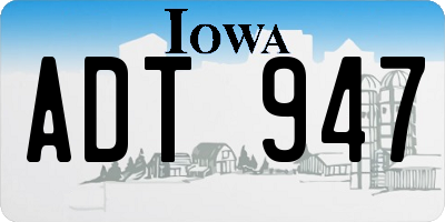 IA license plate ADT947