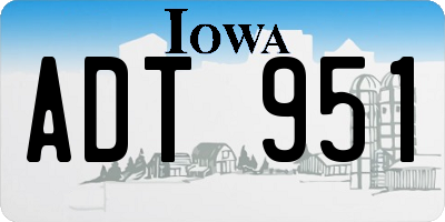 IA license plate ADT951