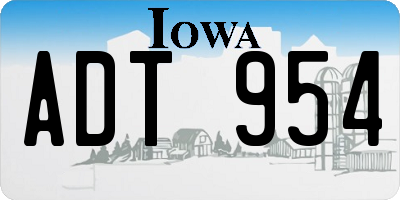 IA license plate ADT954