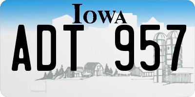 IA license plate ADT957
