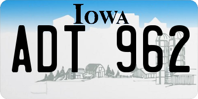 IA license plate ADT962