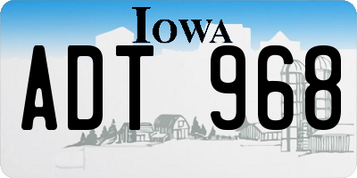 IA license plate ADT968
