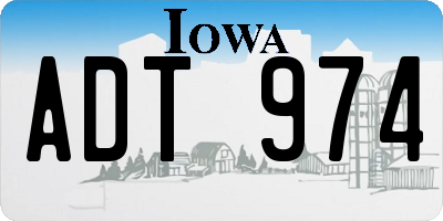 IA license plate ADT974
