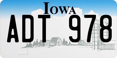 IA license plate ADT978