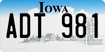 IA license plate ADT981