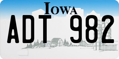 IA license plate ADT982