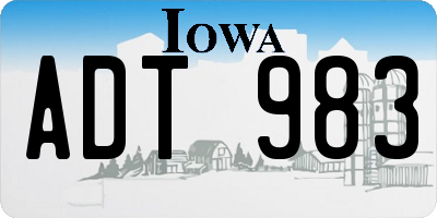 IA license plate ADT983