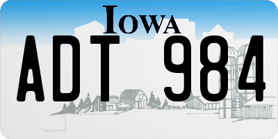 IA license plate ADT984