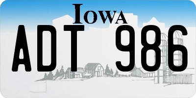 IA license plate ADT986