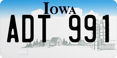 IA license plate ADT991