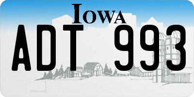IA license plate ADT993
