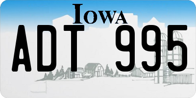 IA license plate ADT995