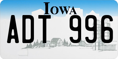 IA license plate ADT996