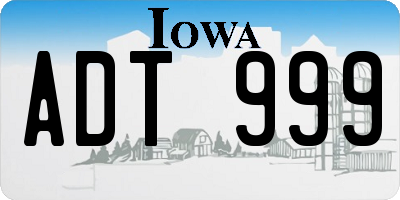 IA license plate ADT999