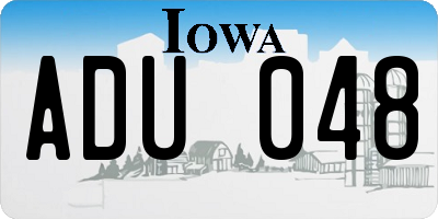IA license plate ADU048
