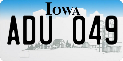 IA license plate ADU049