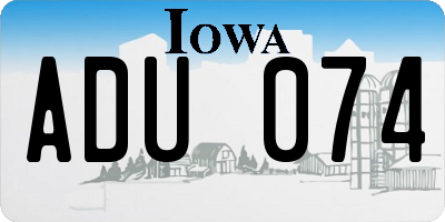 IA license plate ADU074