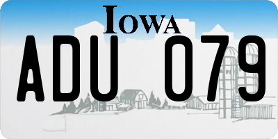 IA license plate ADU079