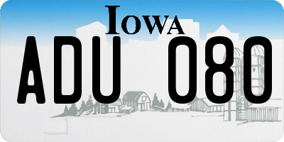IA license plate ADU080