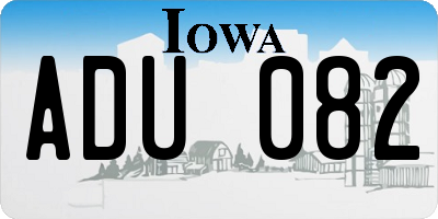 IA license plate ADU082