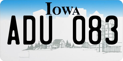 IA license plate ADU083