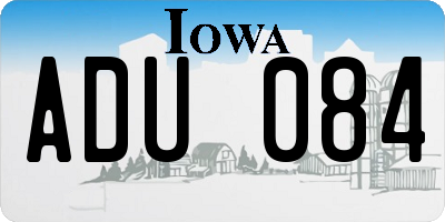 IA license plate ADU084