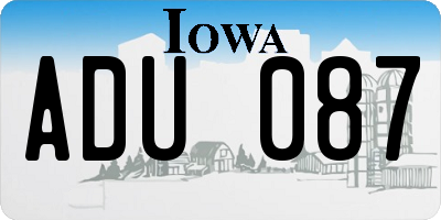 IA license plate ADU087