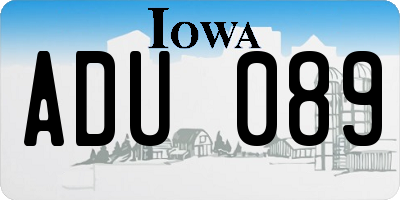 IA license plate ADU089