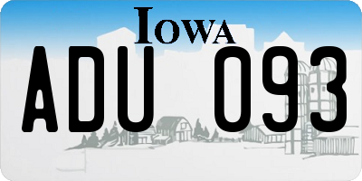 IA license plate ADU093