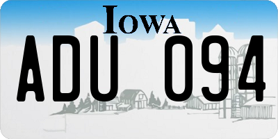 IA license plate ADU094