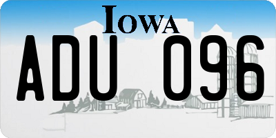 IA license plate ADU096