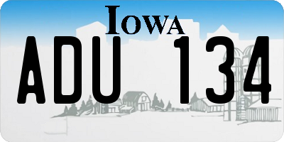 IA license plate ADU134