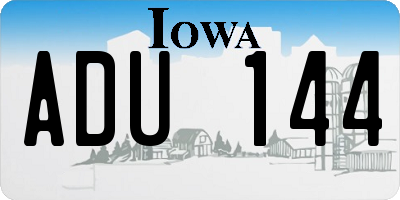 IA license plate ADU144