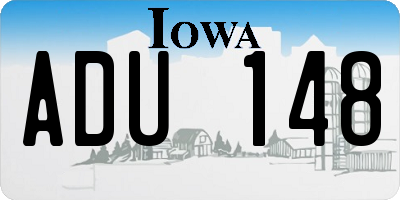 IA license plate ADU148