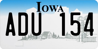 IA license plate ADU154