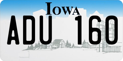 IA license plate ADU160