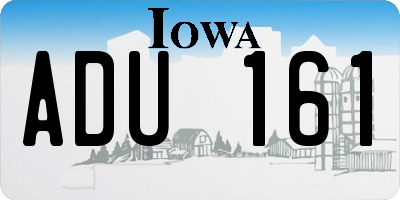 IA license plate ADU161