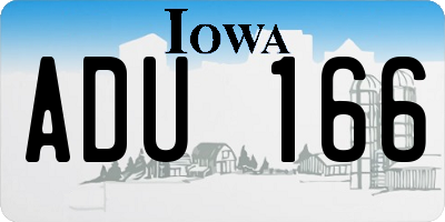 IA license plate ADU166