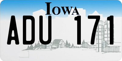 IA license plate ADU171
