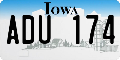 IA license plate ADU174