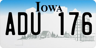 IA license plate ADU176