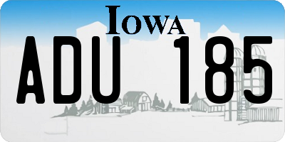 IA license plate ADU185